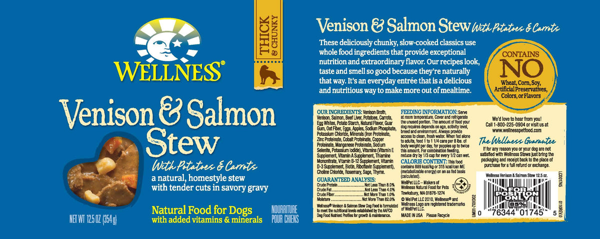 Wellness venison on sale and salmon stew