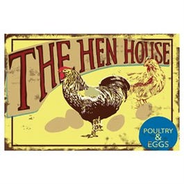 Tin Metal Sign, The Hen House, 12 x 16-In.