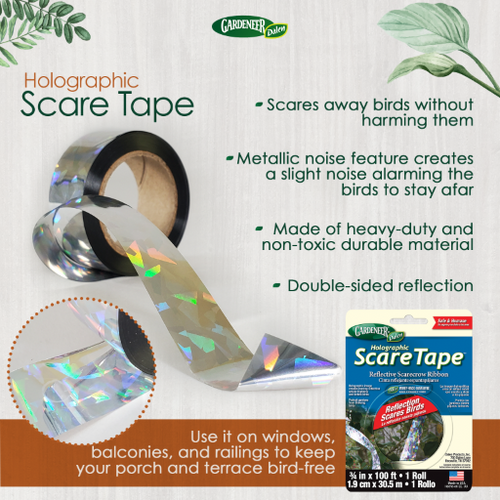 Dalen Holographic Scare Tape™ - Full Spectrum Ribbons for Frightening Birds (3/4 X 100 ft)